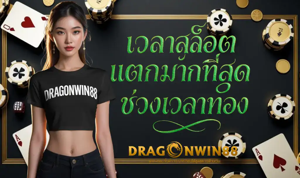 นาฬิกาที่กำลังหมุนไปที่ช่วงเวลาแห่งความโชคดีบนหน้าจอเกมสล็อต พร้อมสัญลักษณ์เหรียญทองและโบนัสที่ปรากฏขึ้น